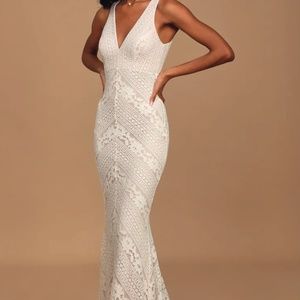 Large Lulu's Alianna Bridal Gown - Lace Maxi Dress